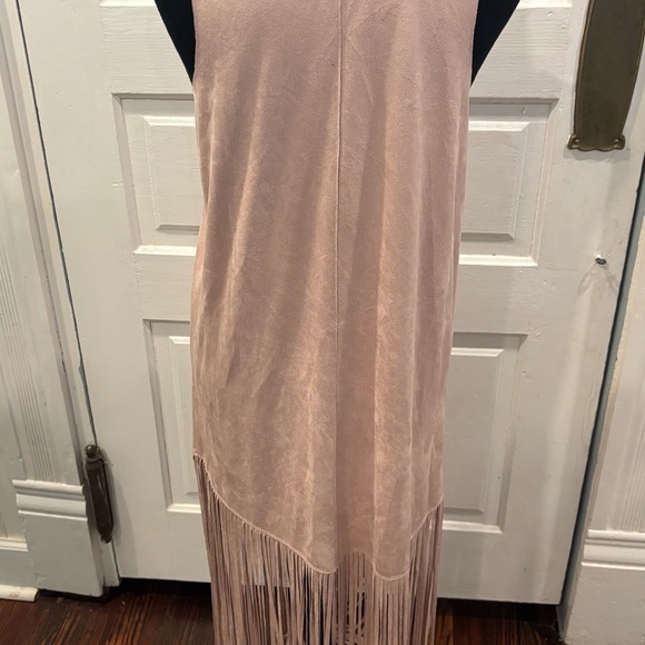Jessica Simpson Tasmania Pink Fringe Floor Length Western Vest NWOT Sz Sm - Picture 4 of 9